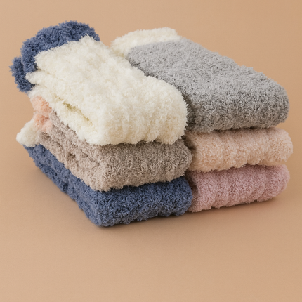 6-Pack Women’s Fluffy Fuzzy Slipper Socks