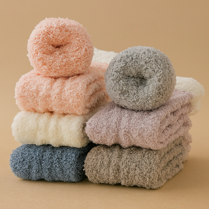 6-Pack Women’s Fluffy Fuzzy Slipper Socks
