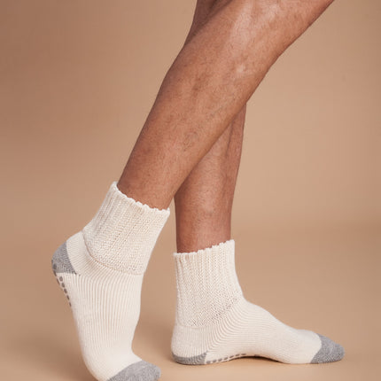 12-Pack Men's Work From Home Crew Socks with Relaxed Cuff and Non-Slip Grip