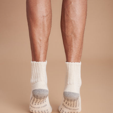 3-Pack Men's Work From Home Crew Socks with Relaxed Cuff and Non-Slip Grip