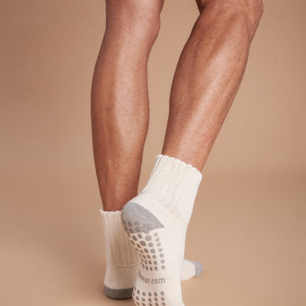 12-Pack Men's Work From Home Crew Socks with Relaxed Cuff and Non-Slip Grip