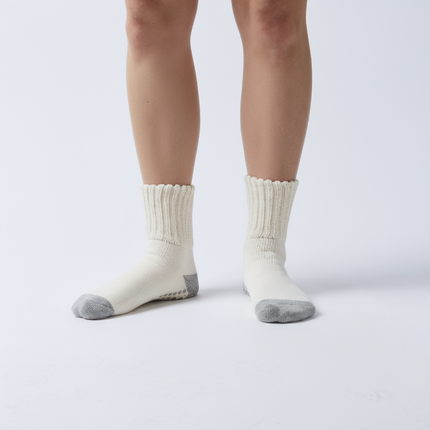 12-Pack Women's Work From Home Socks with Relaxed Cuff and Non-Slip Grip