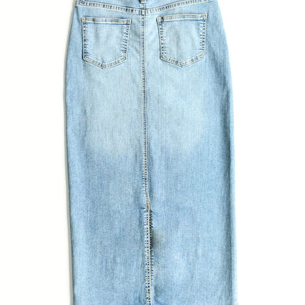 Bria Light Wash Denim Maxi Skirt