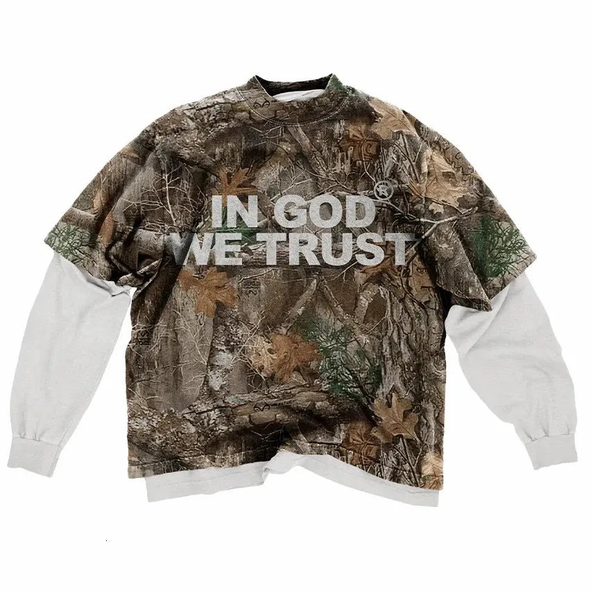 "In God We Trust" Camo Long Sleeve Shirt