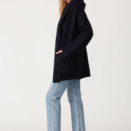 Lovestitch Mid-Length Oversized Long Sleeve Hooded Coatigan