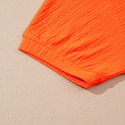 Luxury Textured V Neck T Shirt and Shorts Set