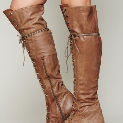 Women’s Over-the-Knee Boots – Round Toe Stylish Tall Winter Boots
