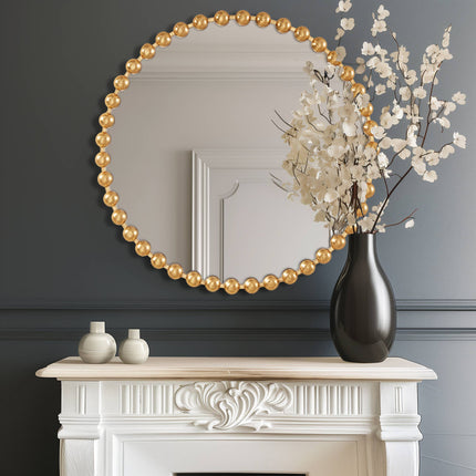 Gold Round Iron Framed Wall Decor Mirror