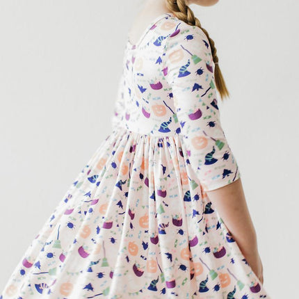 SALE Trick or Treat 3/4 Sleeve Pocket Twirl Dress
