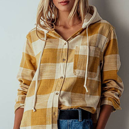 Black & White Hooded Flannel