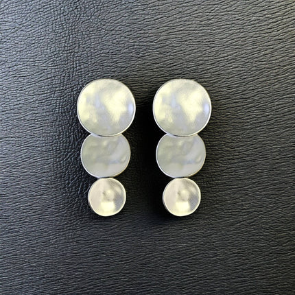 Silver 3 Disc Earring