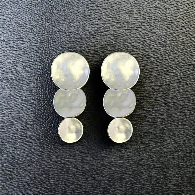 Silver 3 Disc Earring