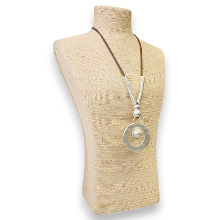 Long Silver Pendant Necklace