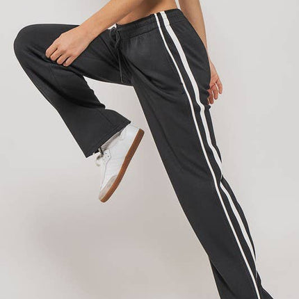 Striped Drawstring Relaxed Sweatpants