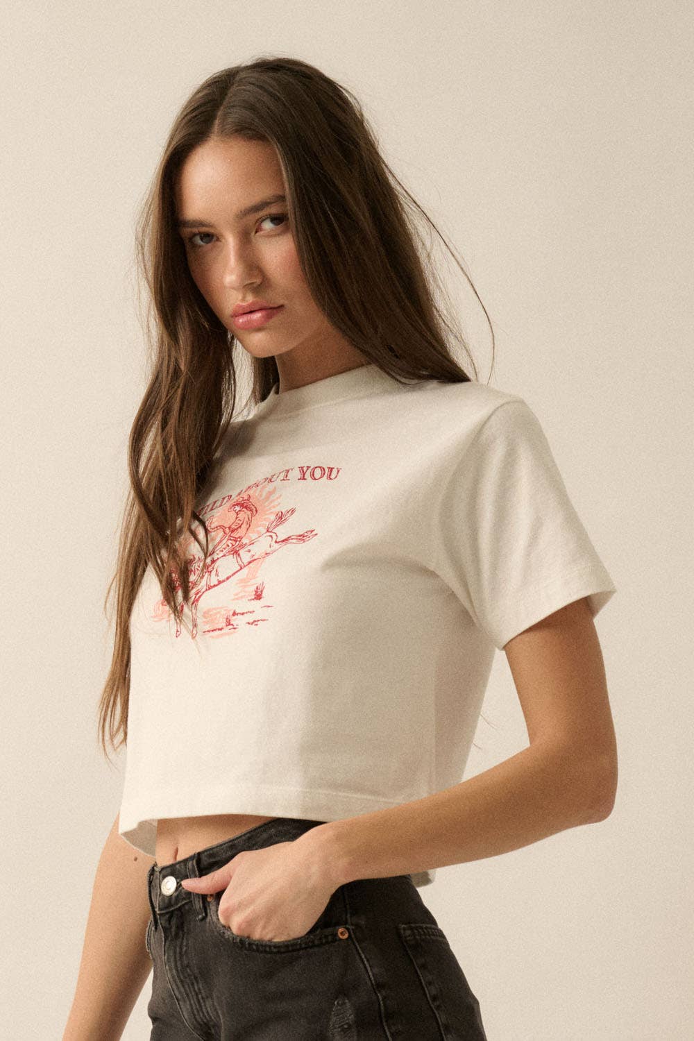 Wild About You Cowboy Cropped Western Graphic Tee