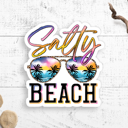 Salty Beach Vinyl Sticker