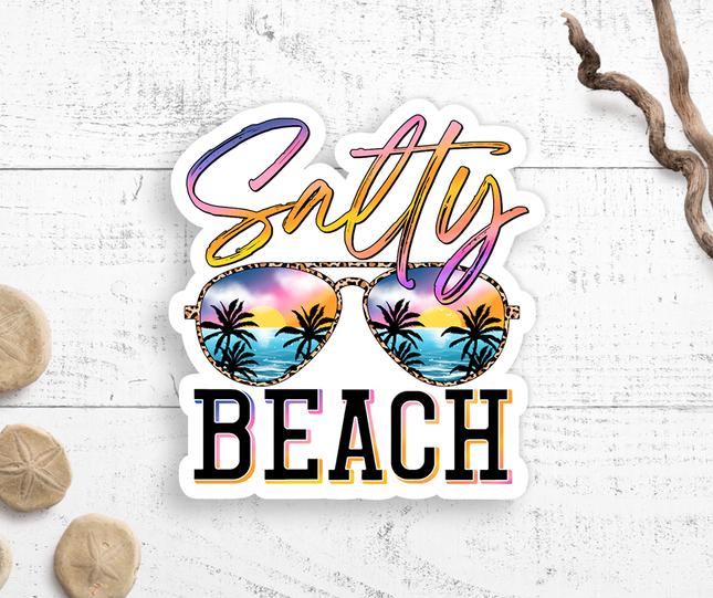 Salty Beach Vinyl Sticker