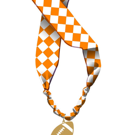 Orange & White Gameday Scarf Necklace
