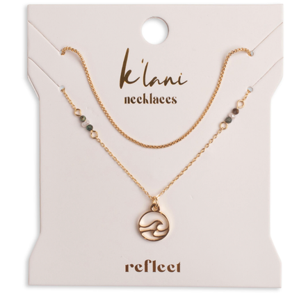 Golden Wave Necklace Set