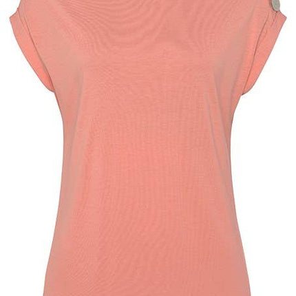 Coral Button Detail Top
