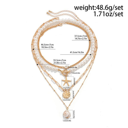 Ocean Pearl Layered Necklace Set