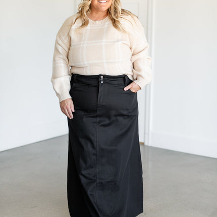 Camellia A-Line Cotton Twill Maxi Skirt - FINAL SALE