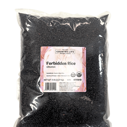 Forbidden Rice, Black, Organic (Black Pearl Rice)