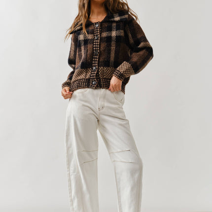 Plaid Button Up Sweater