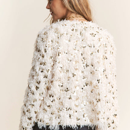 Fuzzy Sequins Jacket