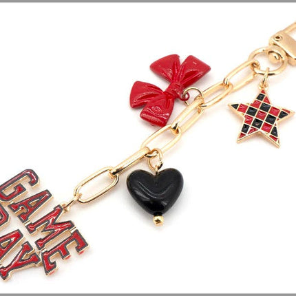 Red & Black Gameday Bag Charm