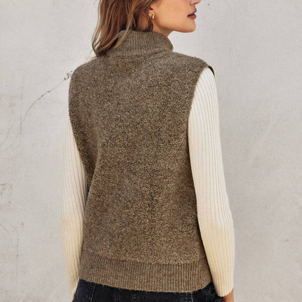 Sherpa and Puff Contrast Vest