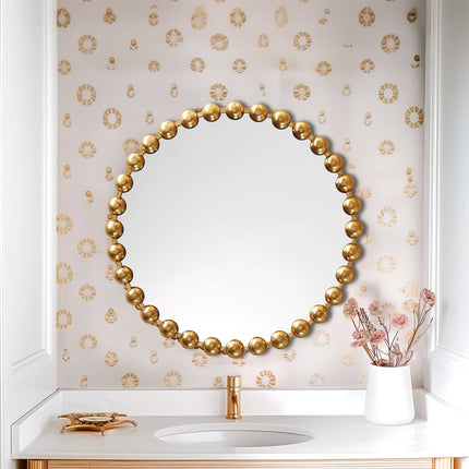 Gold Round Iron Framed Wall Decor Mirror