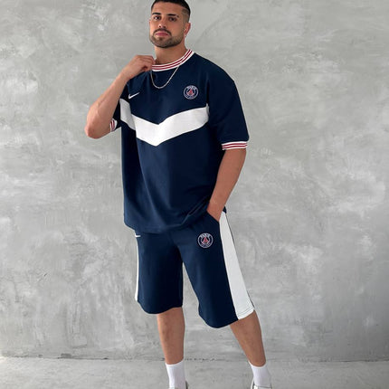 Chevron Victory Men's Polo & Shorts Set – Classic Football Style with Modern Edge