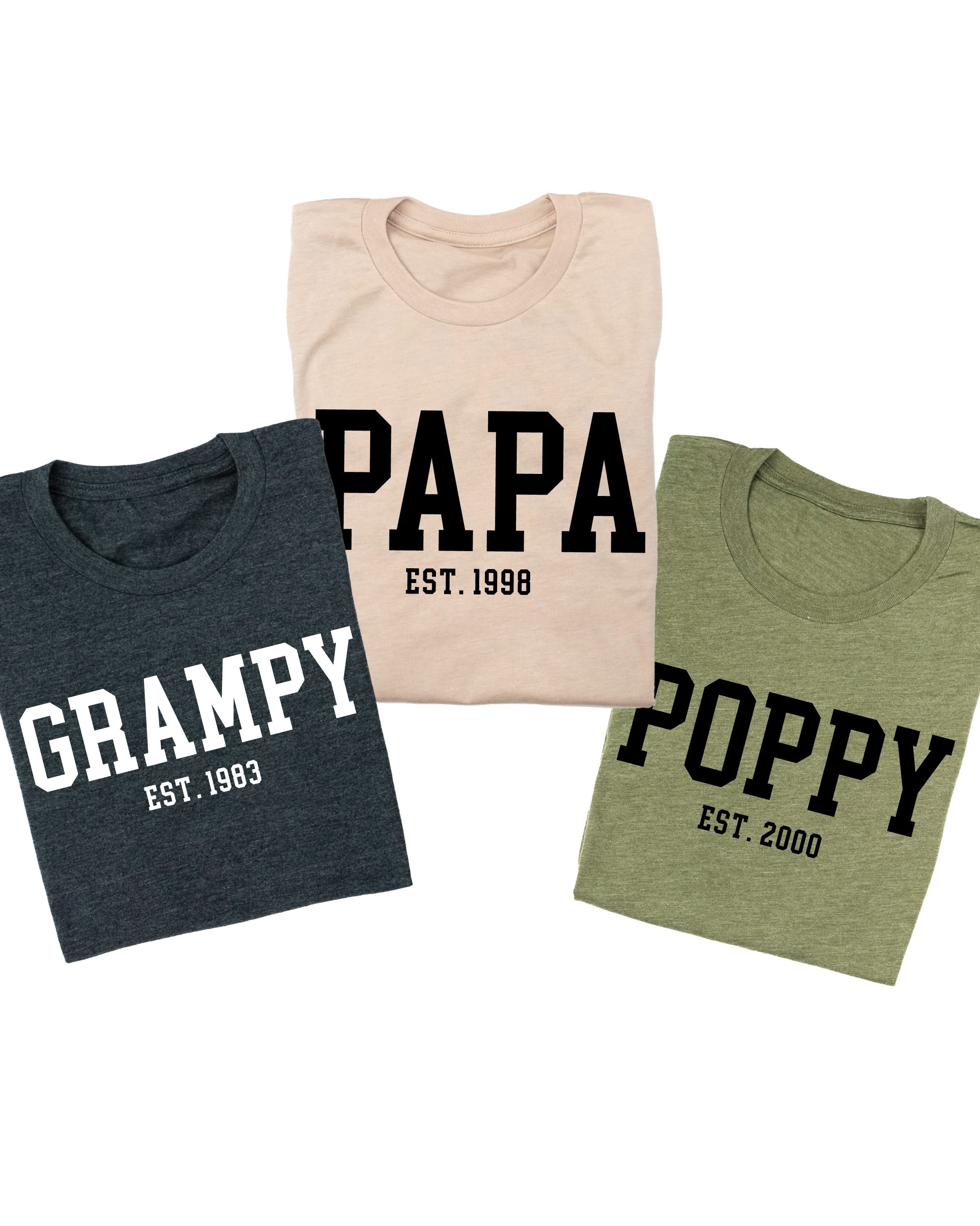 "(Choose Your Grandpa Name) - Est. (Select Your Year)" ﻿- Unisex Tee
