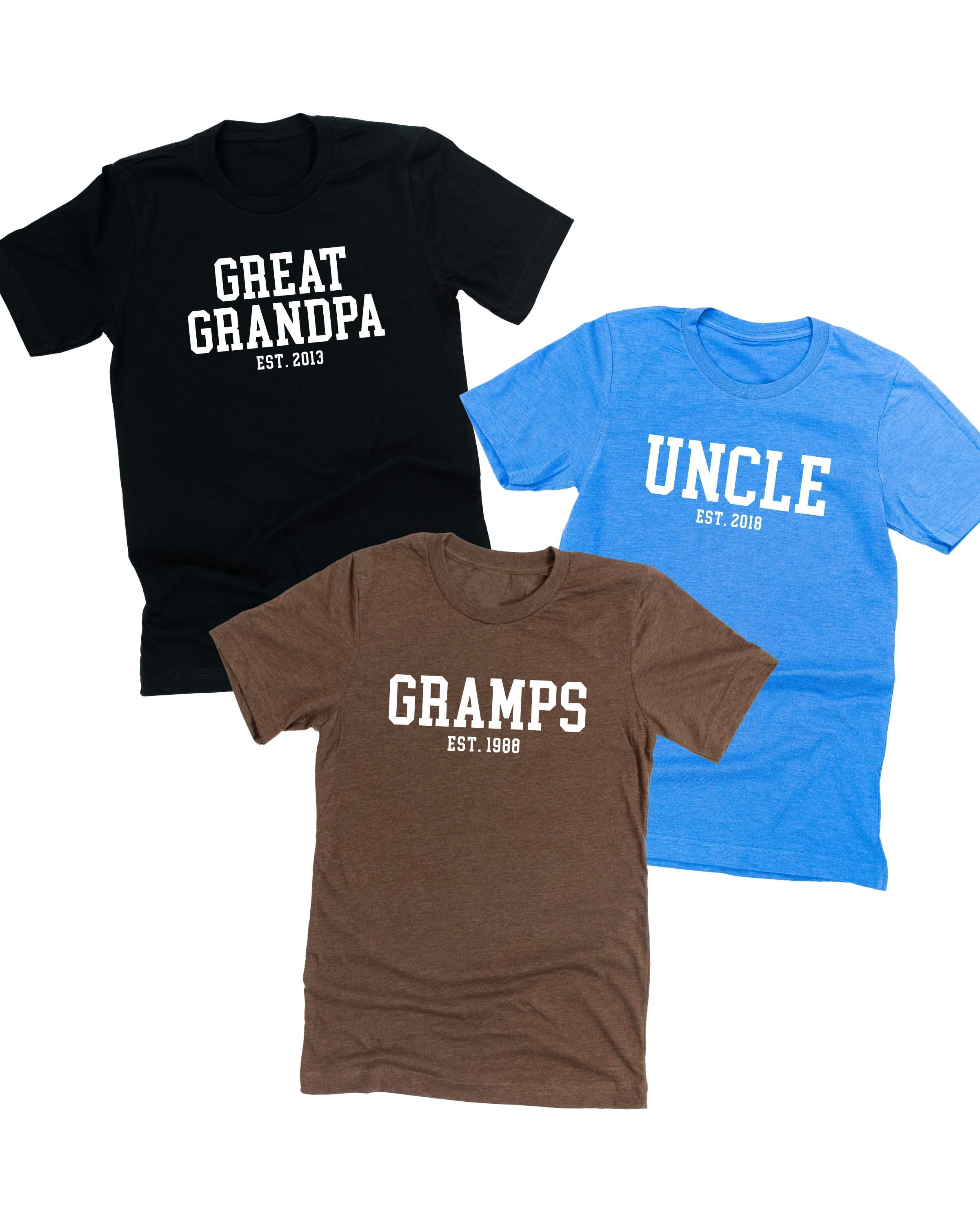 "(Choose Your Grandpa Name) - Est. (Select Your Year)" ﻿- Unisex Tee