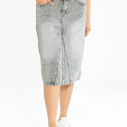 Claire A-line Denim Midi Skirt