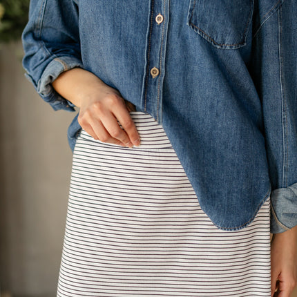 Clarise Striped Premium Knit Maxi Skirt