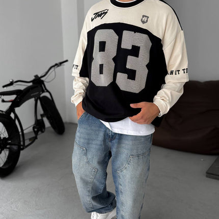 Unisex Two-Tone Collegiate Graphic Sweatshirt