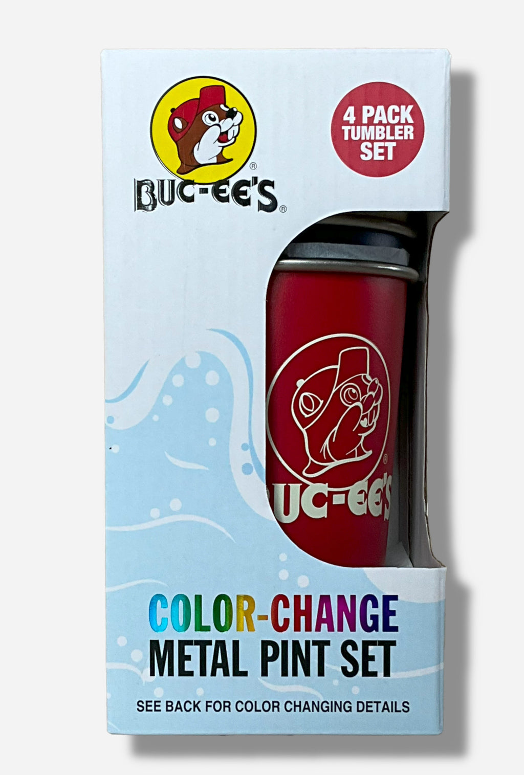 Buc-ee's Color Change Metal Pint Set