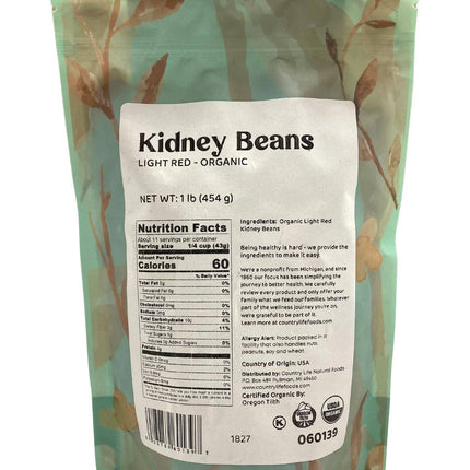 Kidney Beans, Light Red, Organic