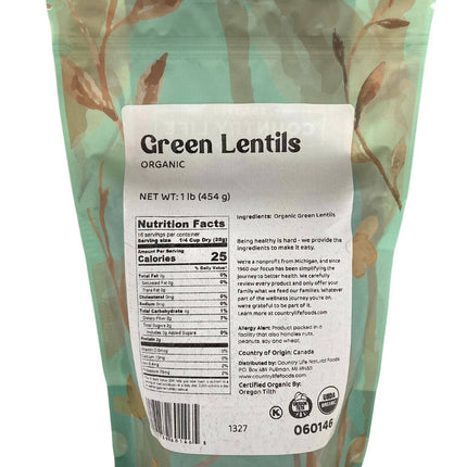 Green Lentils, Organic