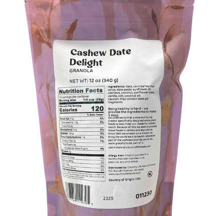 Slow-Baked Cashew Date Granola