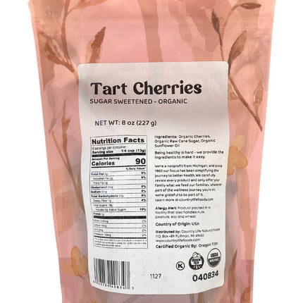 Cherries, Tart, Sugar Sweetened, Organic
