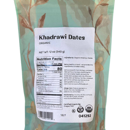 Dates, Khadrawi, Whole, Organic