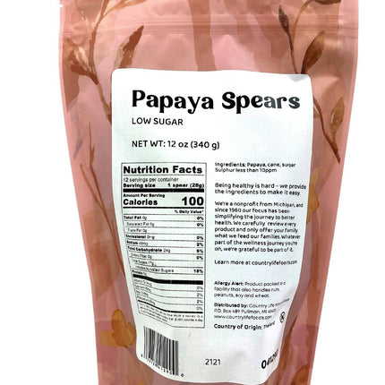 Papaya Spears, Low Sugar