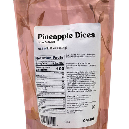 Pineapple Dices, Low Sugar