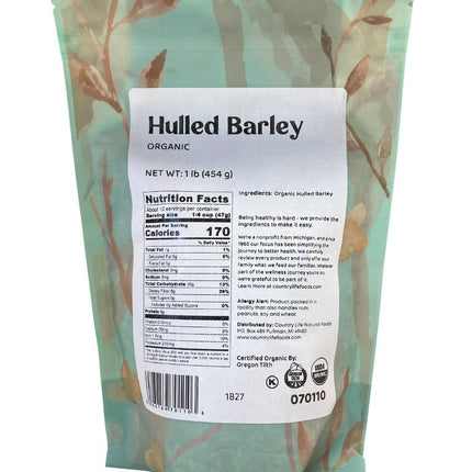 Barley, Hulled, Organic