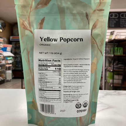 Popcorn, Yellow, Organic
