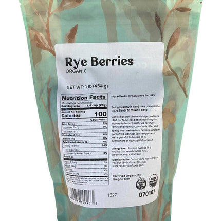 Rye Berries, Organic
