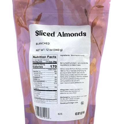 Almonds, Sliced, Blanched